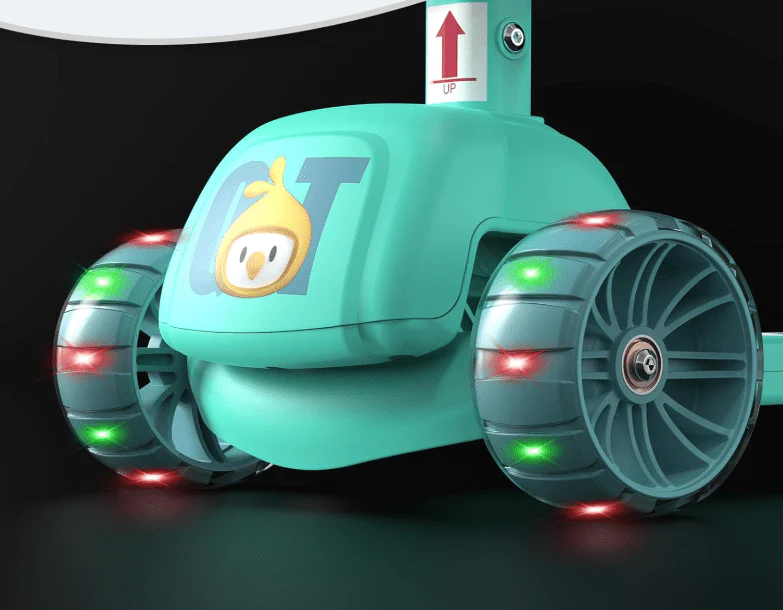Kids 3-Wheeled Scooter with Lights Green 103-34 - Image 3