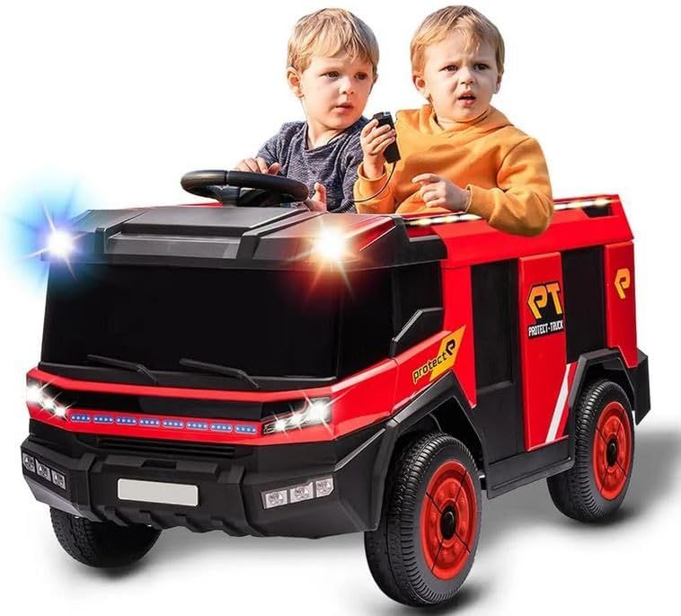 Kids Fire Protect Ride On Truck Red LB-101EL
