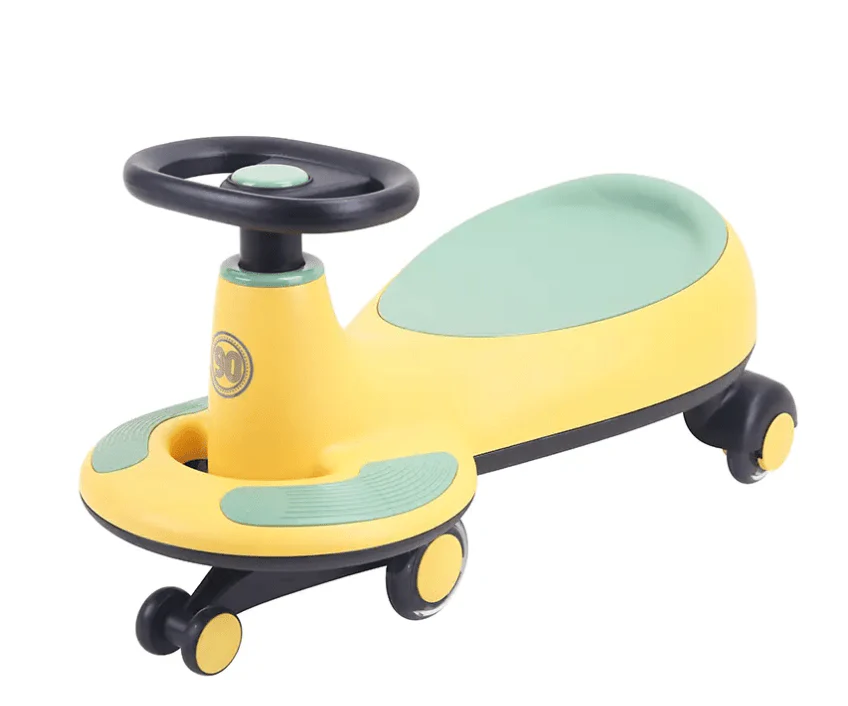 Kids Swing Car With Music & Light Yellow/Green MN038 - Image 6