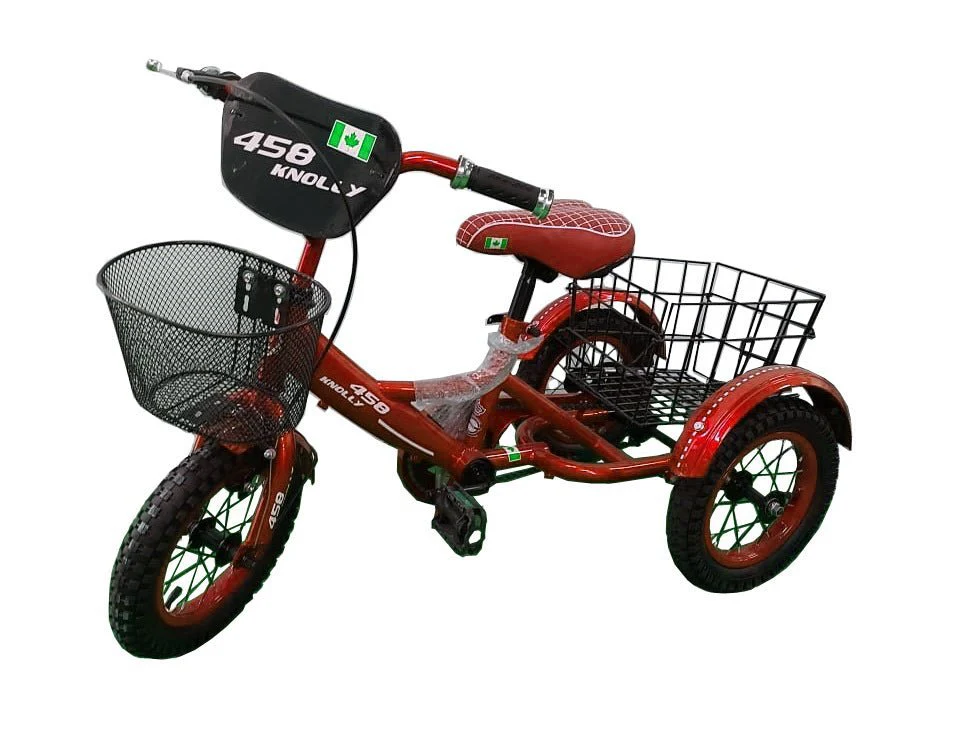 Knolly 12 inch Three Wheel Bicycle with Basket Red
