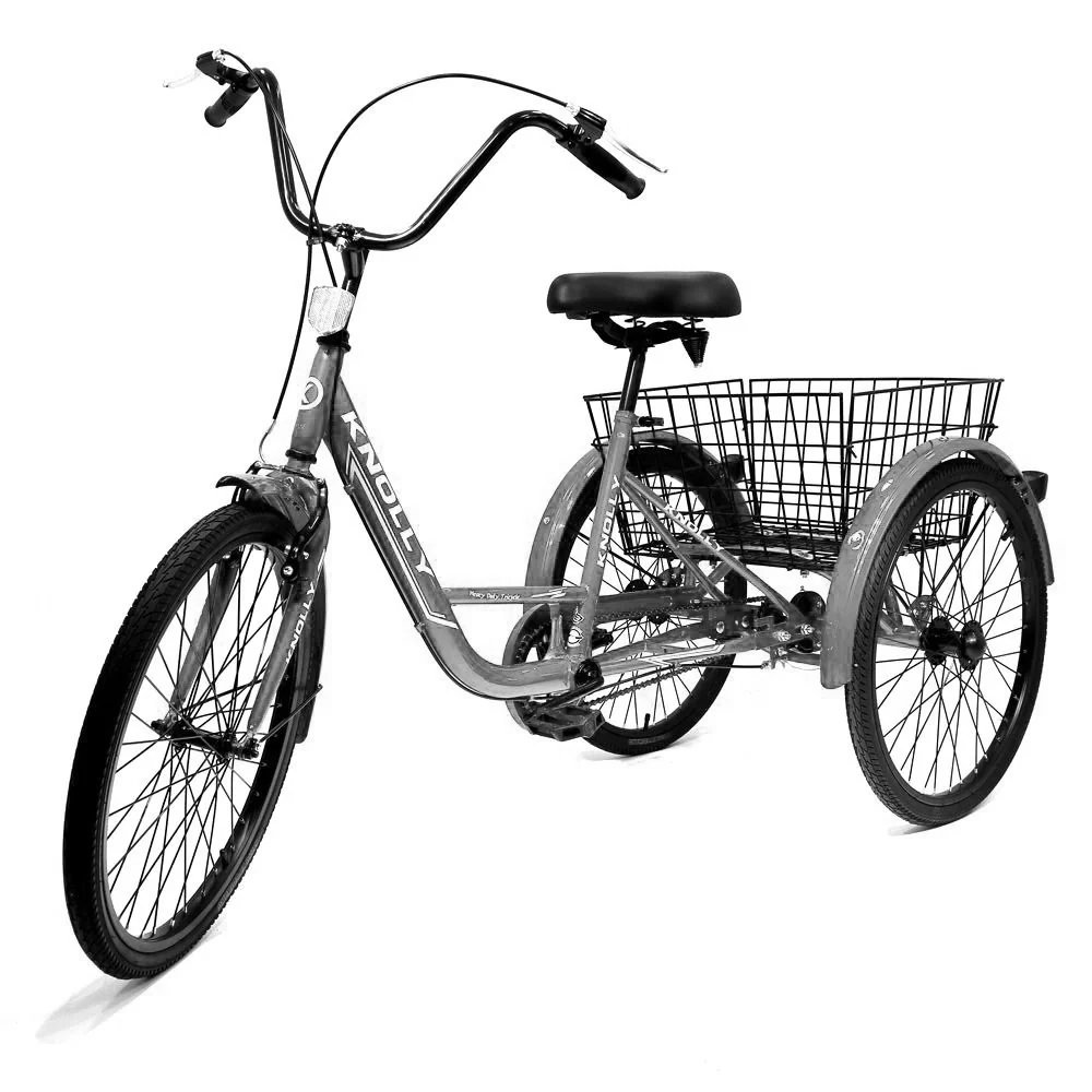 Knolly 20 inch Three Wheel Bicycle with Basket Silver