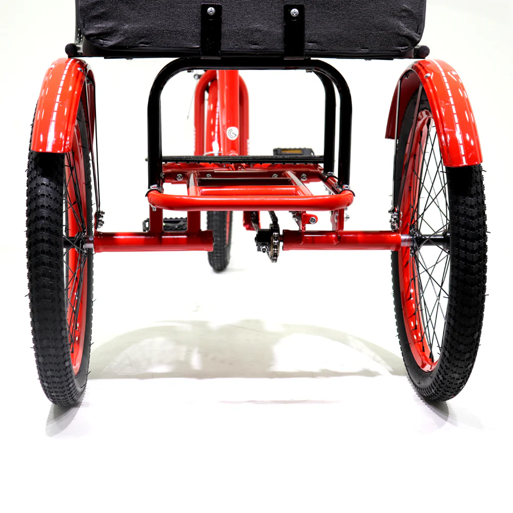 Knolly Three Wheel Bicycle 12 Inch Double Seat Red - Image 3