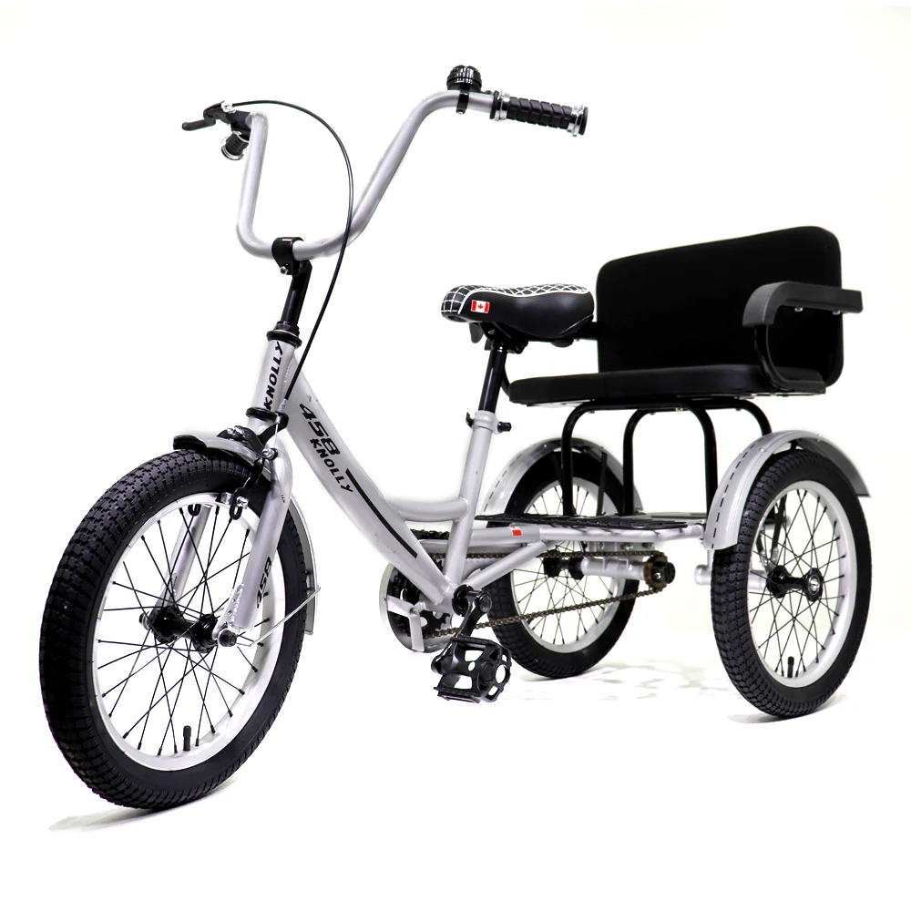 Knolly Three Wheels 16-Inch Double Seater Tricycle - Silver