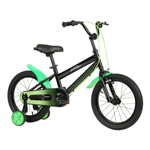 Lamborghini Kids Bicycle 12 Inch Black/Green LBK013-GRS