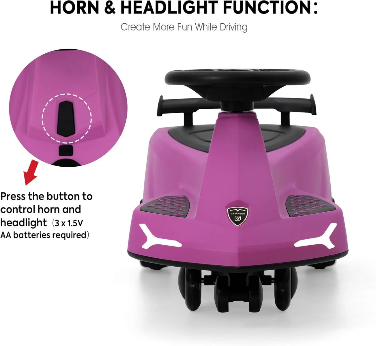 Lamborghini Swing Car Purple - Image 3