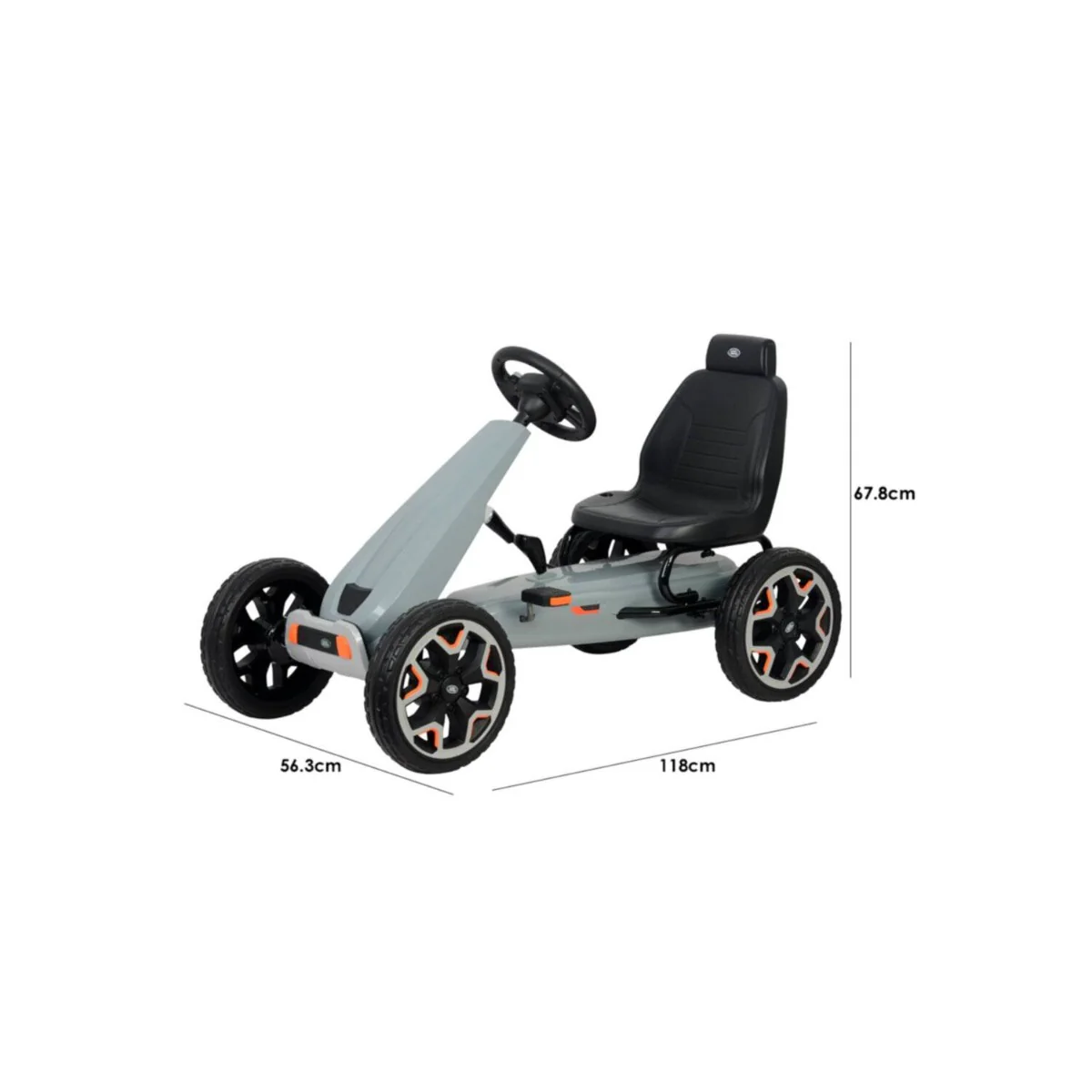 Land Rover Licensed Pedal Go Kart Silver 8956 - Image 2