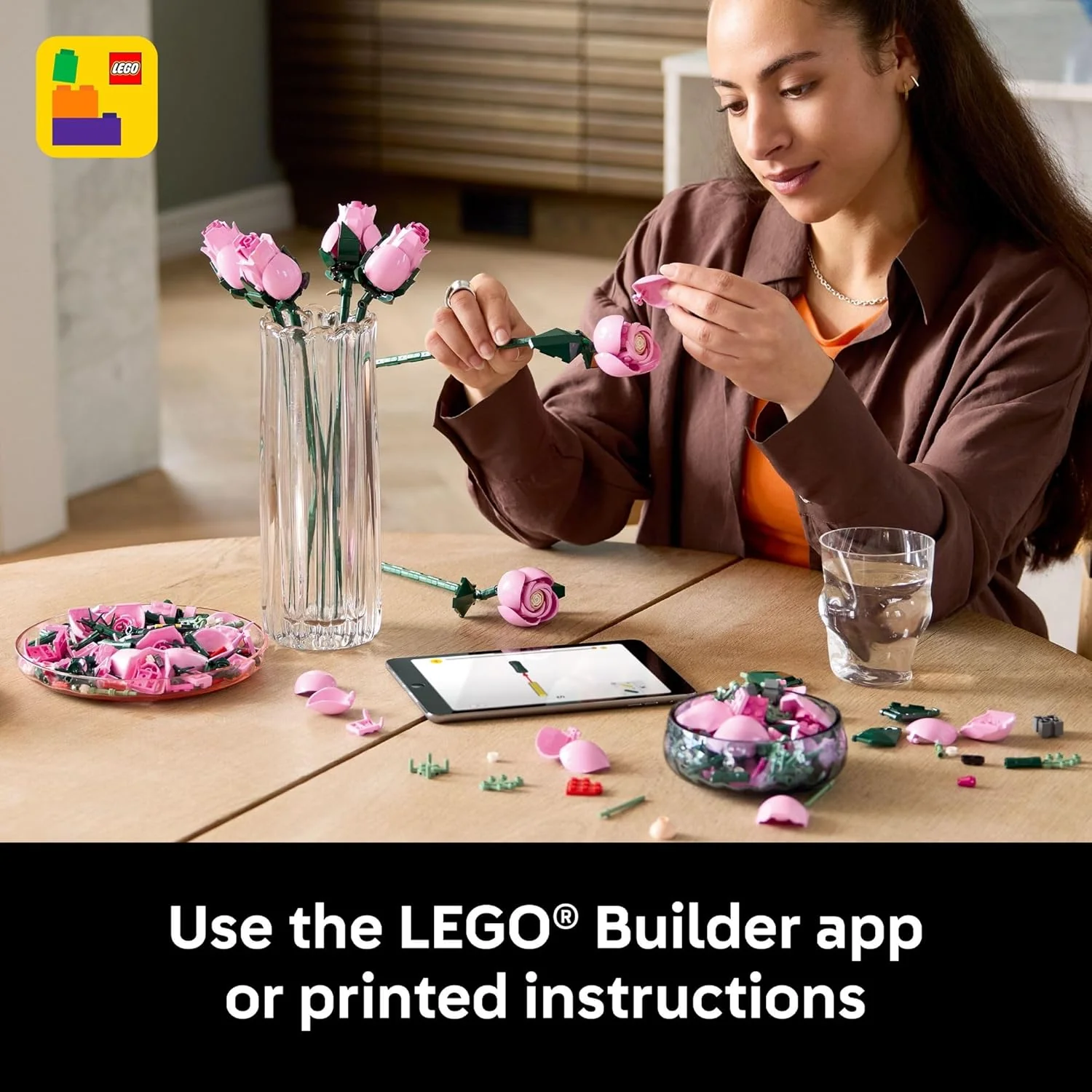 LEGO Botanicals Bouquet Of Pink Roses 10374 - Image 3