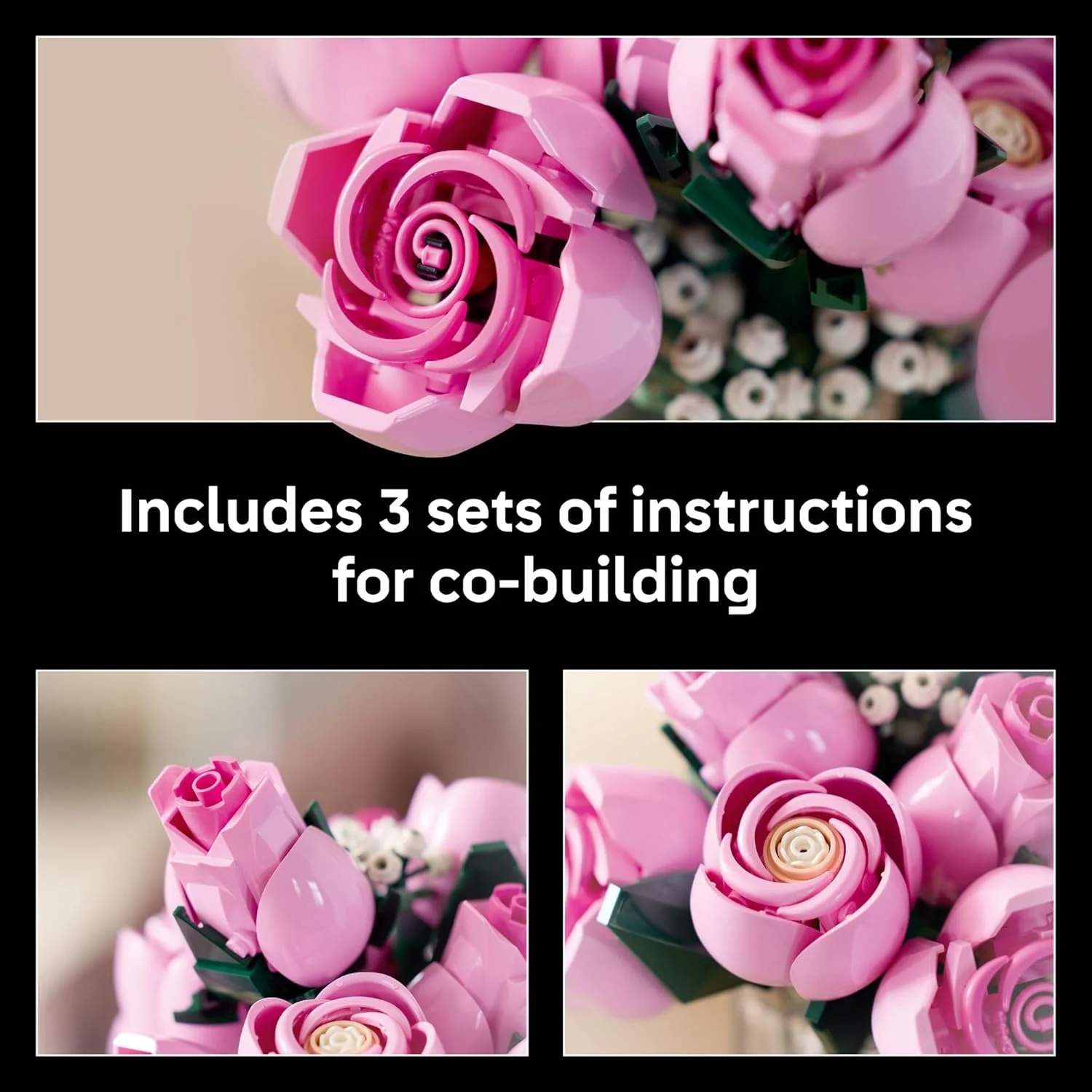 LEGO Botanicals Bouquet Of Pink Roses 10374 - Image 4