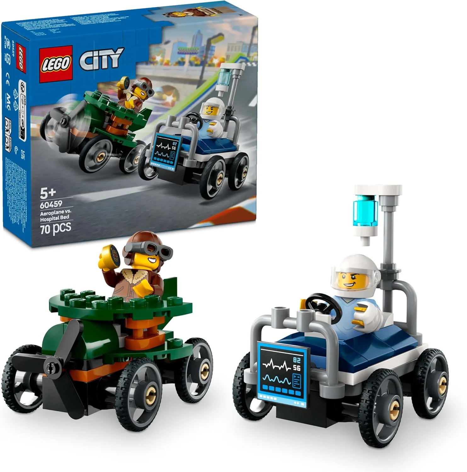 LEGO Airplane VS Hospital Bed Race Car Pack 6526296/60459 - Image 3
