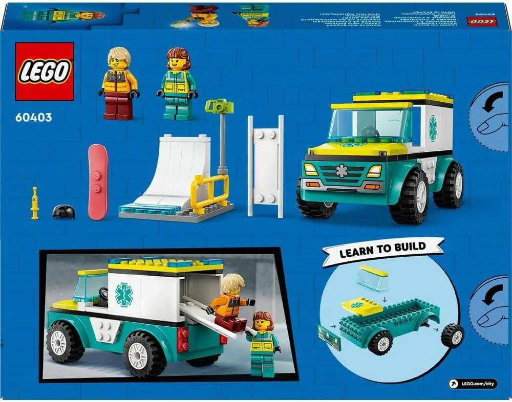 Lego City Emergency Ambulance And Snowboarder - Image 5