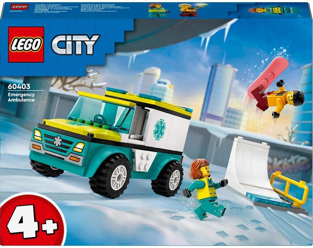 Lego City Emergency Ambulance And Snowboarder - Image 6