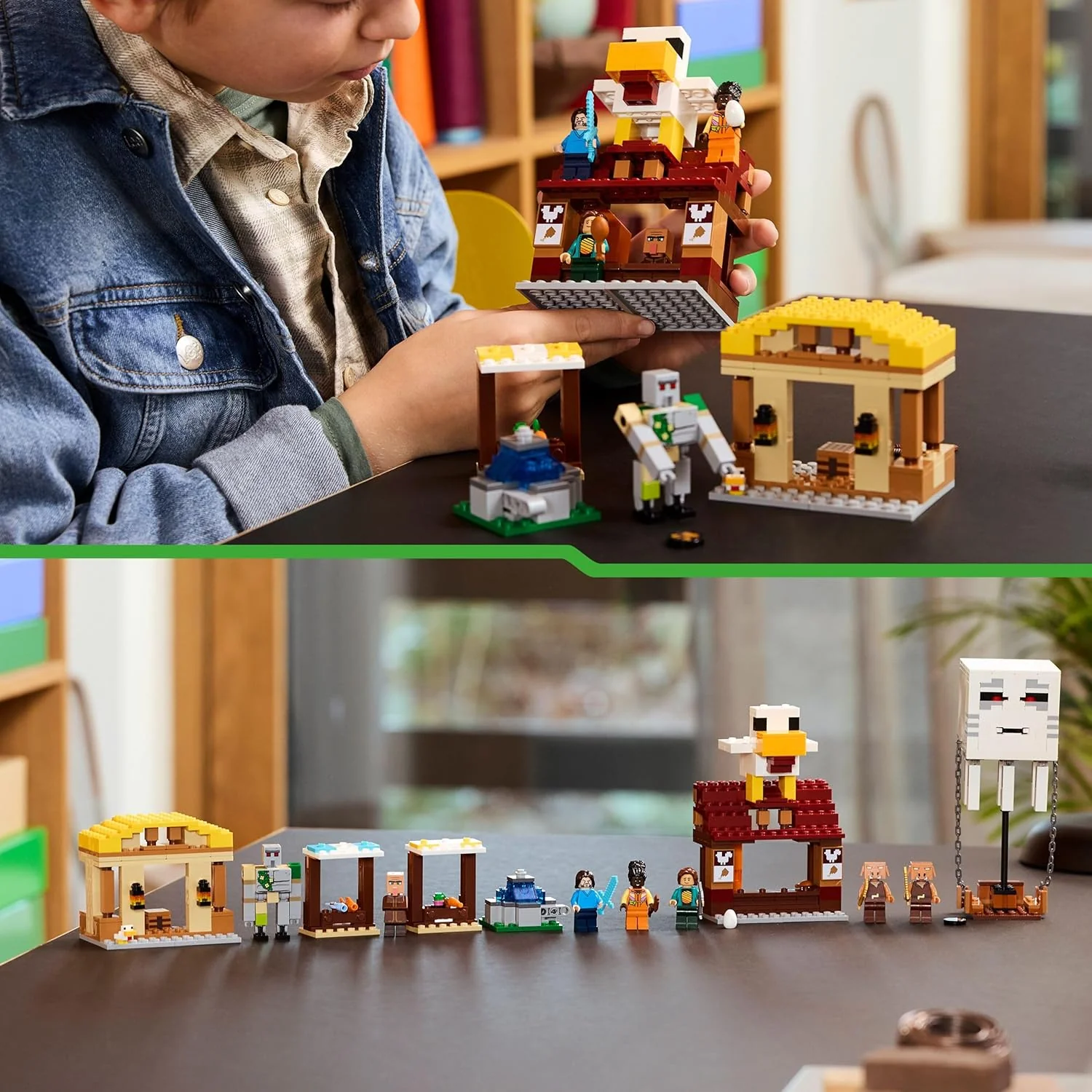 LEGO Minecraft The Ghast Balloon Village Attack Building Set – 21273, Steve’s House, Iron Golem & 4 Minifigures, 555 Pieces, Ages 10+ - Image 6