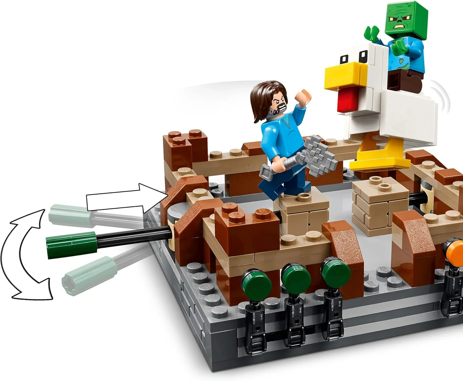 LEGO Minecraft Woodland Mansion Fighting Ring 21272 – Interactive Building Toy with Steve, Garrett, Henry & Baby Zombie Minifigures – Ages 10+ - Image 8