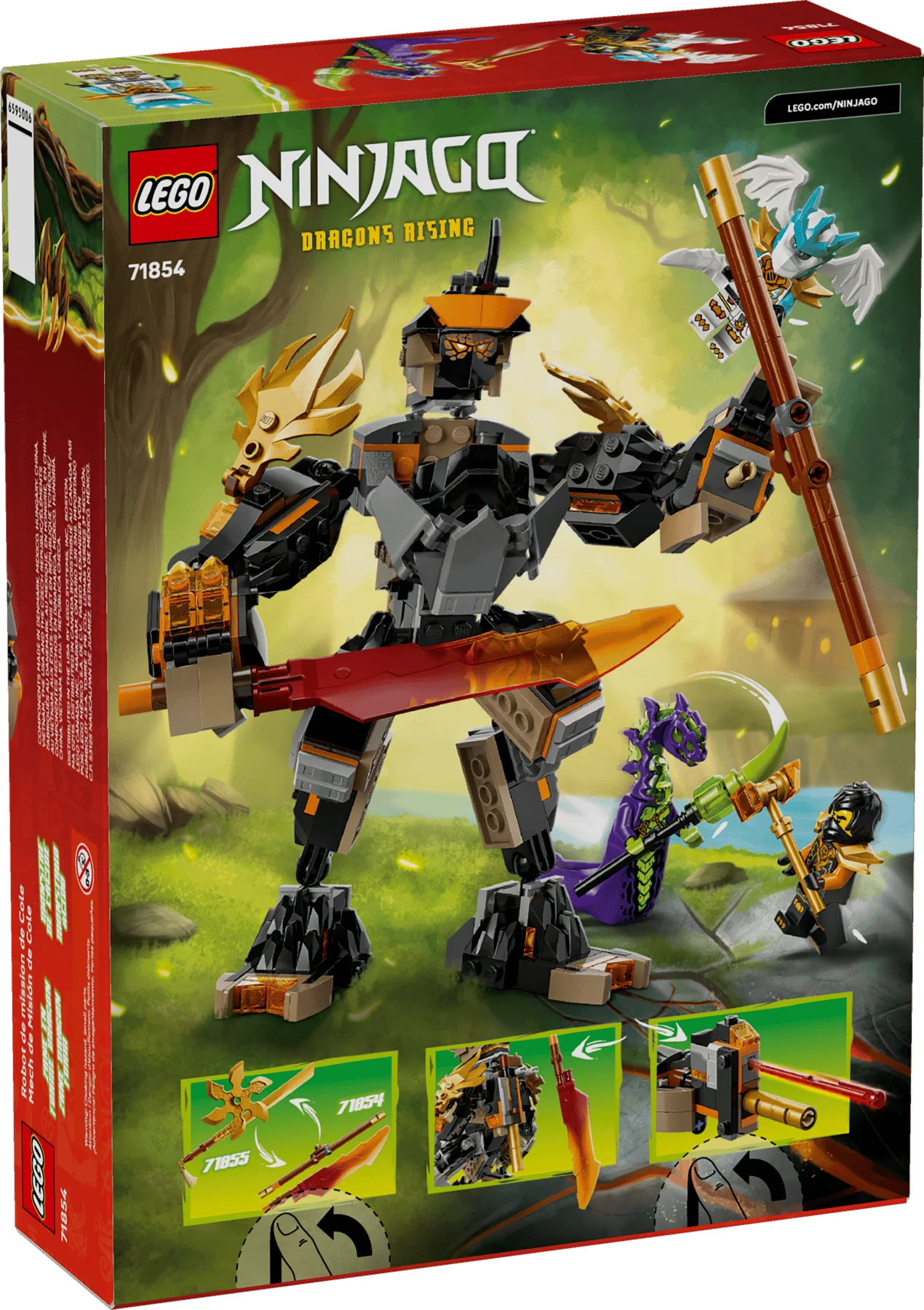 LEGO Ninjago Cole's Mission Mech & Dragon Zane 71854 - Image 2