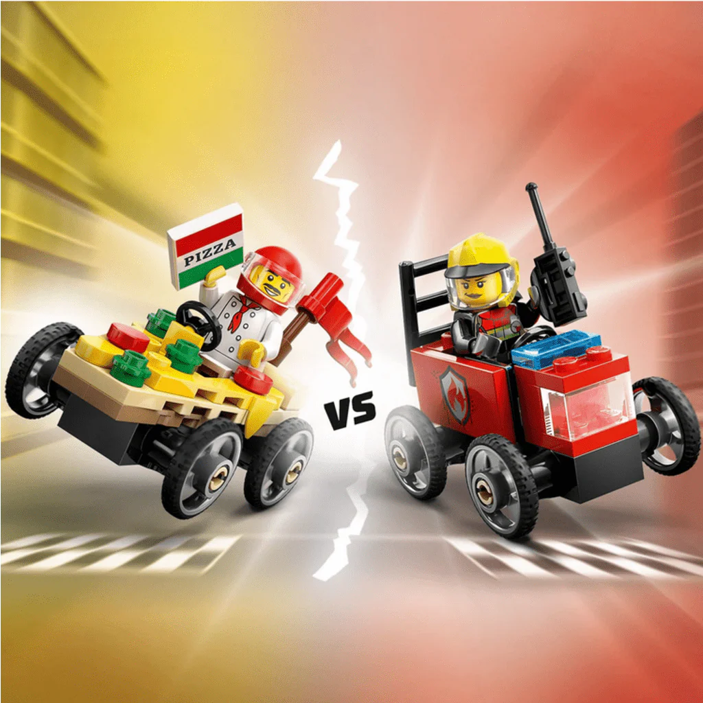 LEGO Pizza VS Fire Truck Race Car Pack 6526294/60458 - Image 2