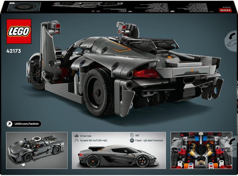 LEGO Technic Koenigsegg Jesko Absolut Grey Hypercar 42173 - Image 2