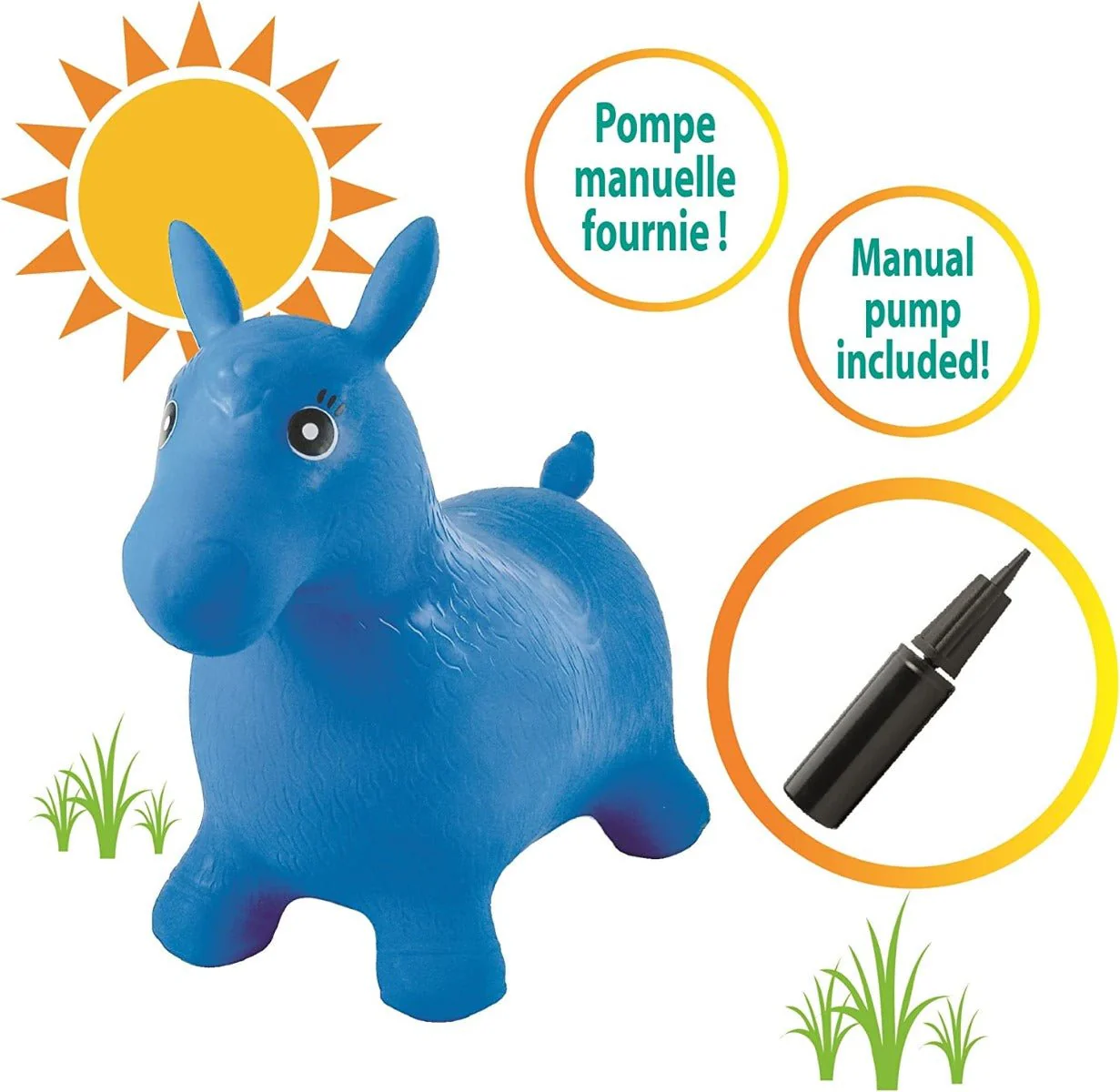 Lexibook Inflatable Jumping Horse Hopper - Blue BG050 - Image 2