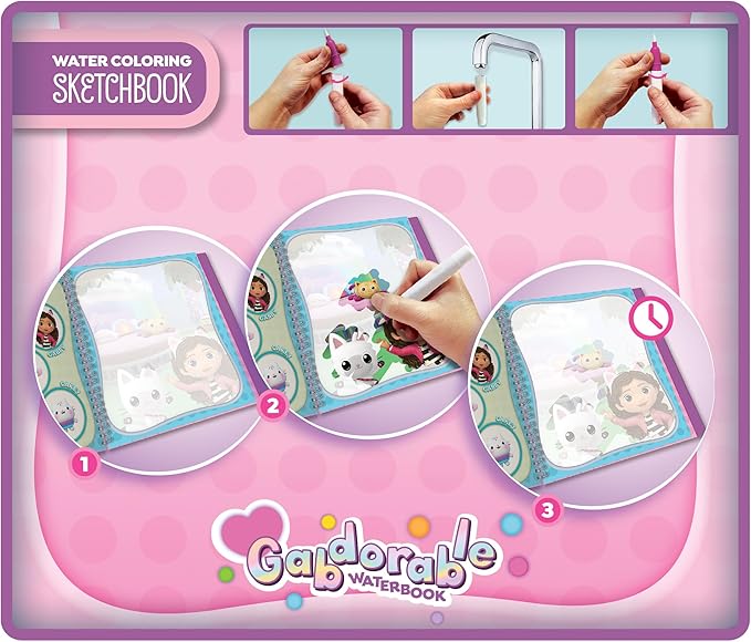 Lisciani Gabby's Dollhouse Sketchbook Gabdorable Waterbook 13010 - Image 3