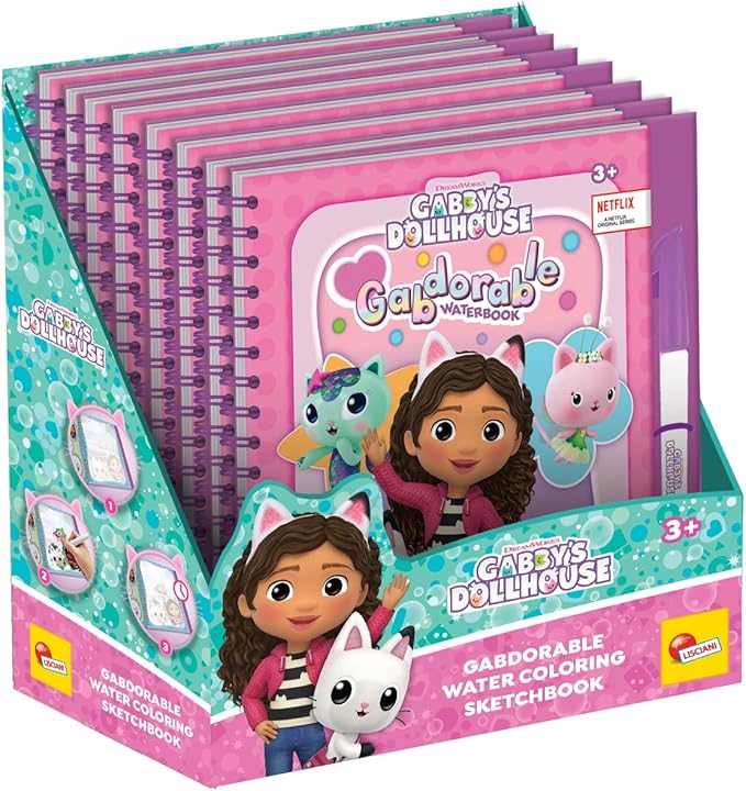 Lisciani Gabby's Dollhouse Sketchbook Gabdorable Waterbook 13010 - Image 4