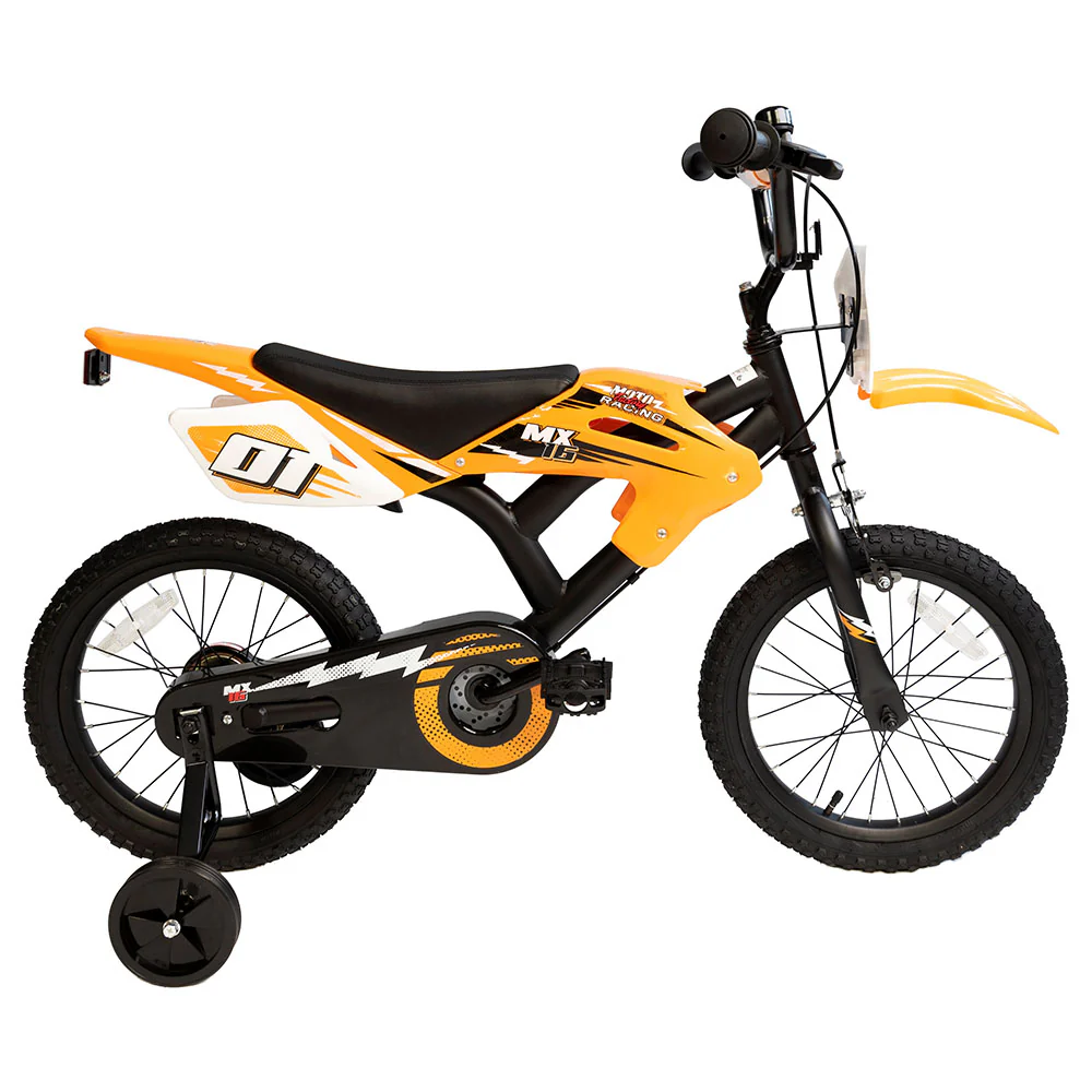 Little Angel 12 Inch Bicycle Moto Orange - Image 2