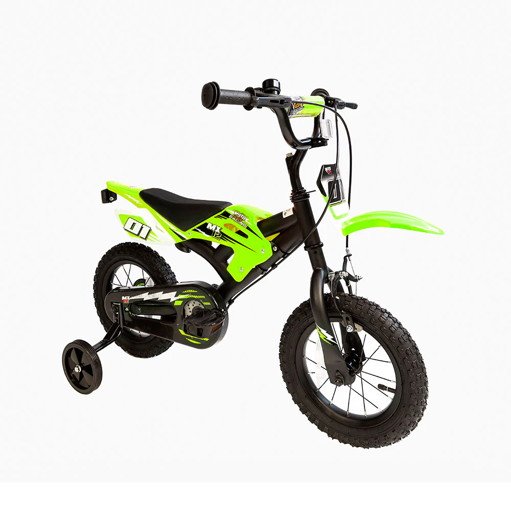 Little Angel Kids Bicycle 12 Inch Moto Green