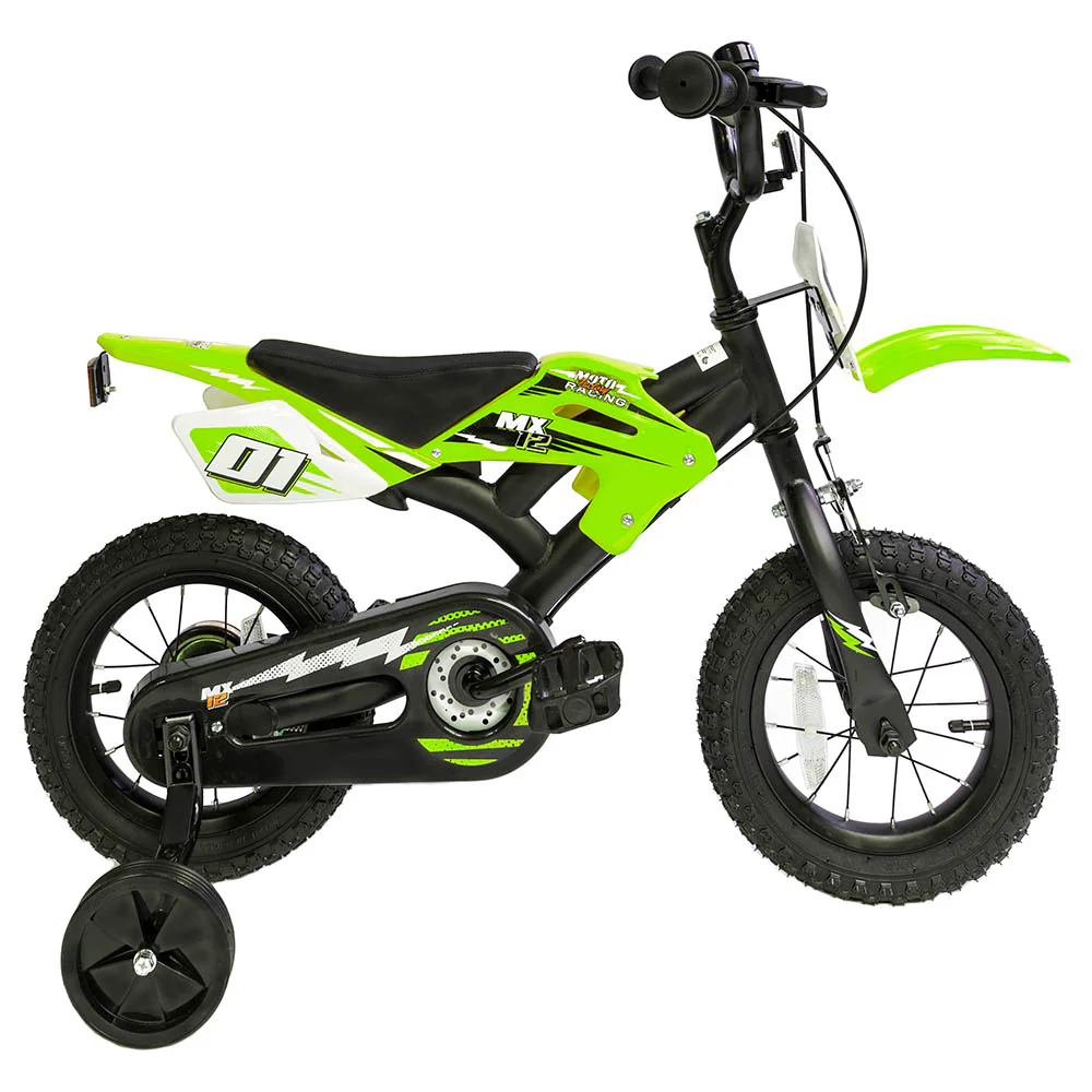 Little Angel Kids Bicycle 12 Inch Moto Green - Image 2