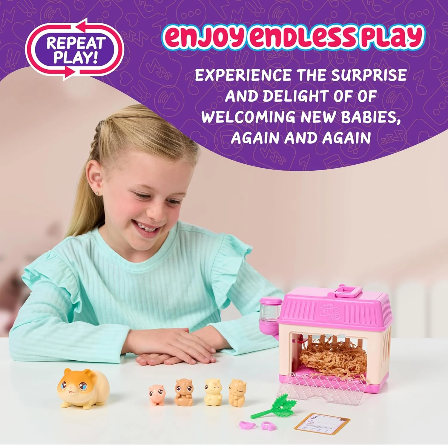 Little Live Pets Mini Mama Surprise S4 Playset - Hamster 26626 - Image 4