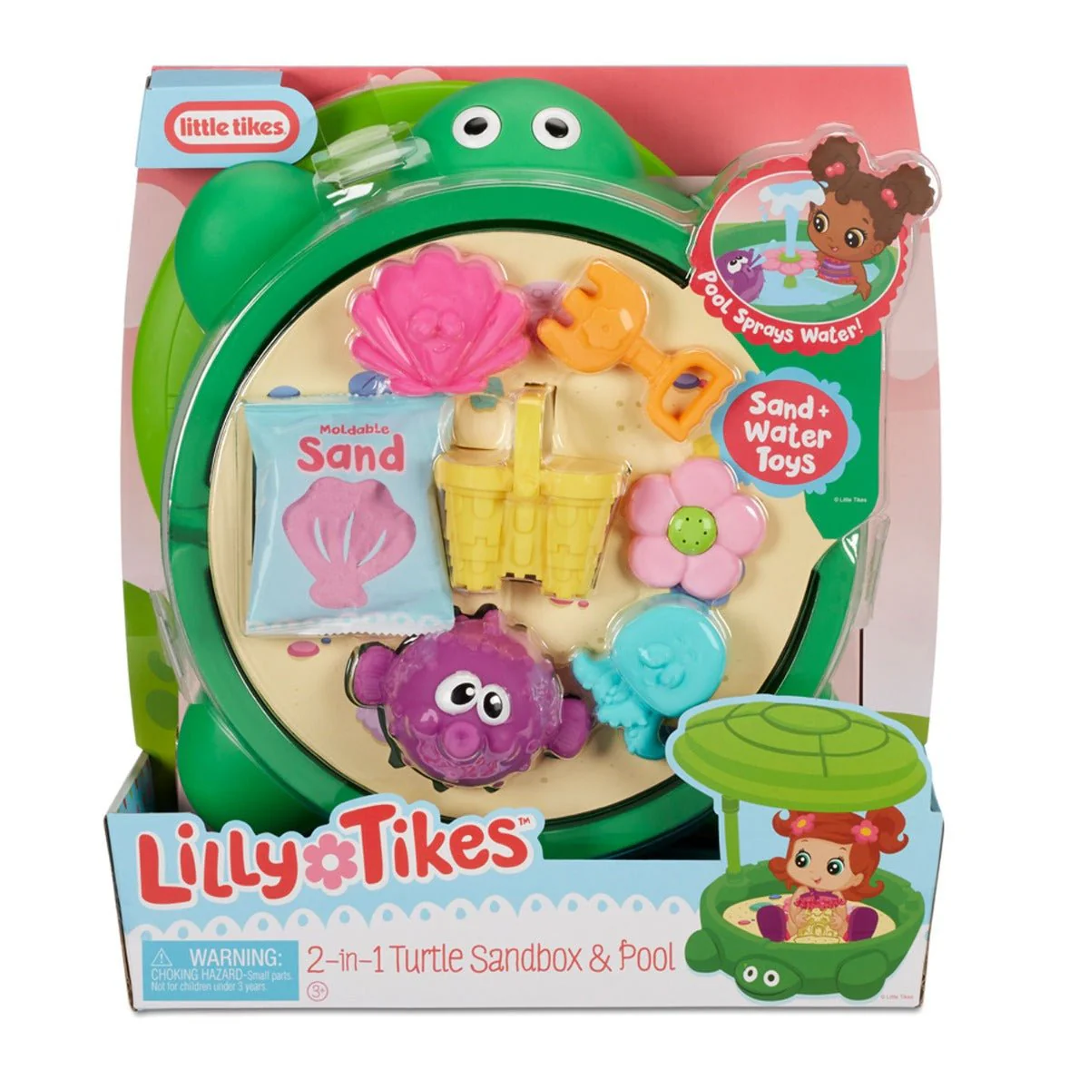 Little Tikes Lilly Tikes 2-in-1 Turtle Sandbox & Pool LIT-655821 - Image 4