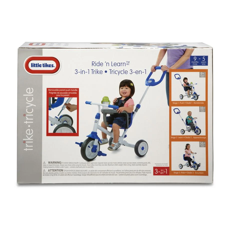 Little Tikes Ride N Learn 3-in-1 Trike Blue 642784 - Image 2