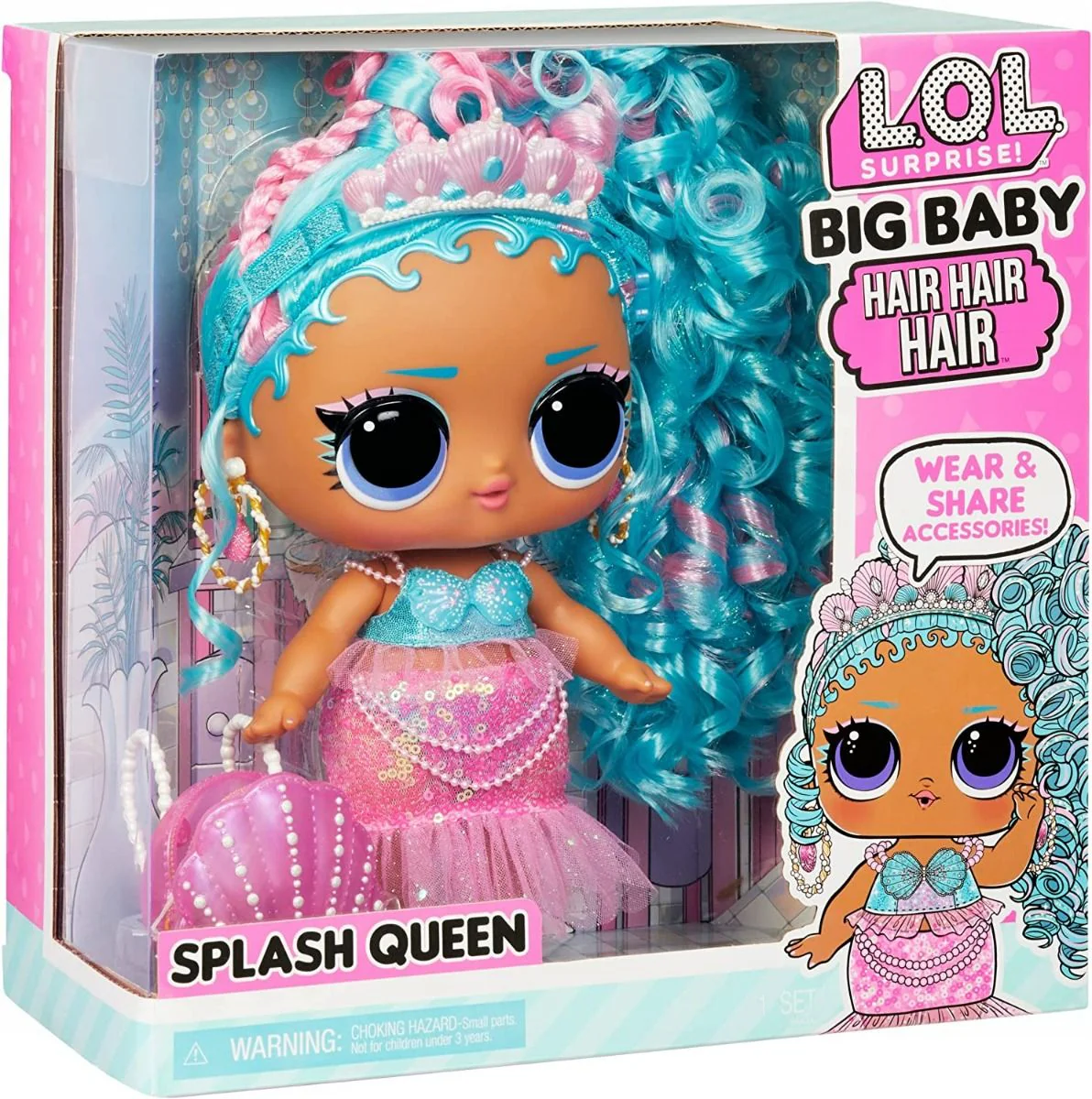 LOL Surprise! Big Baby Hair Hair Hair Doll Splash Queen 11inch MGA-579724 - Image 5