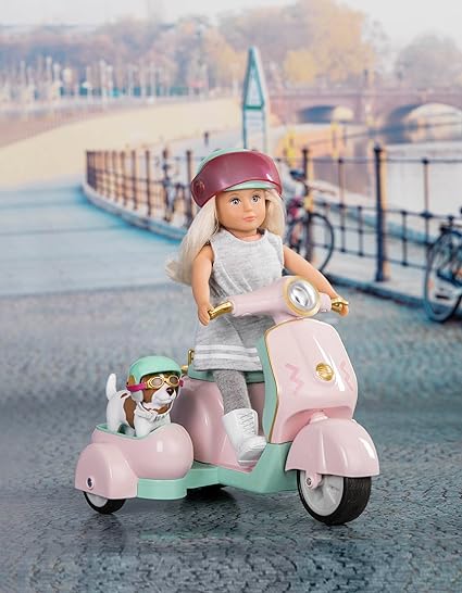 Lori Dolls 6" Doll Scooter w/ Side Car and Pet LO37034Z - Image 3