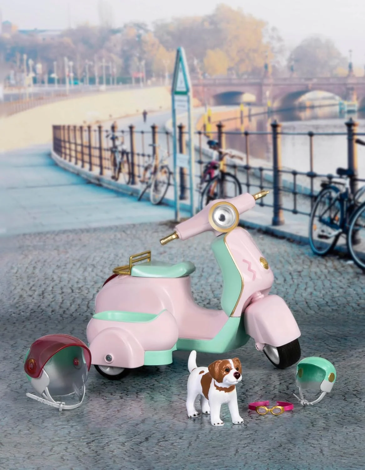 Lori Dolls 6" Doll Scooter w/ Side Car and Pet LO37034Z - Image 7