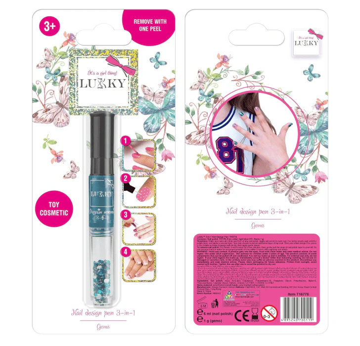 Lukky Nail Design Pen 3-In-1 011 - Light Blue 6ml LUK-T16776