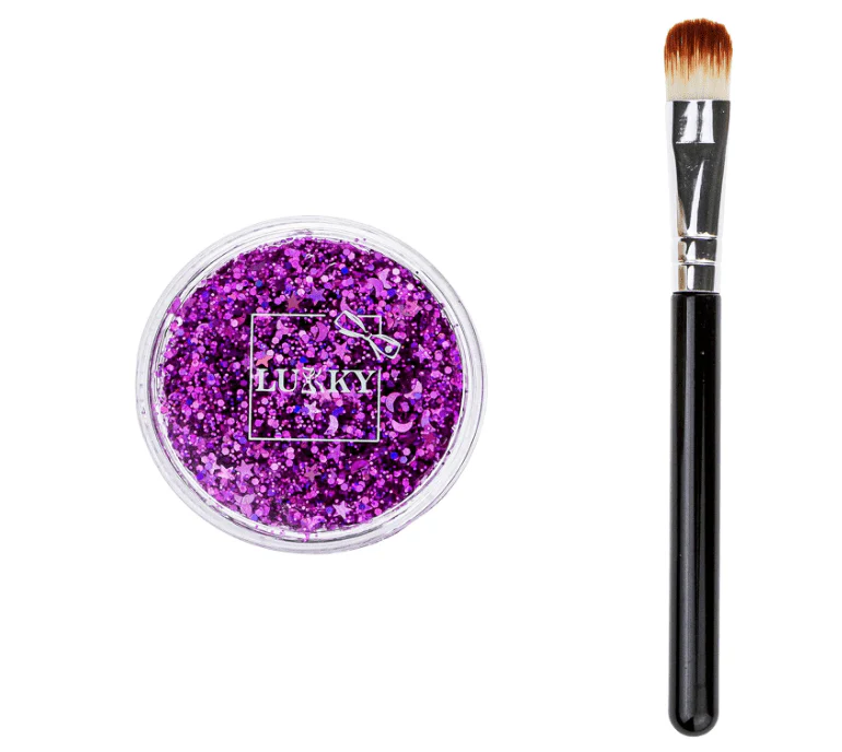 Lukky Body Glitter Gel with Brush - Purple 25ml LUK-T11925 - Image 2