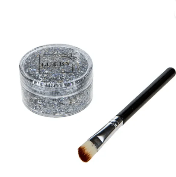 Lukky Body Glitter Gel with Brush - Silver 25ml LUK-T11926 - Image 2