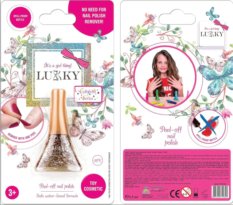 Lukky Peel-Off Nail Polish Confetti 08k - Gold Glitter 5.5ml LUK-T14134