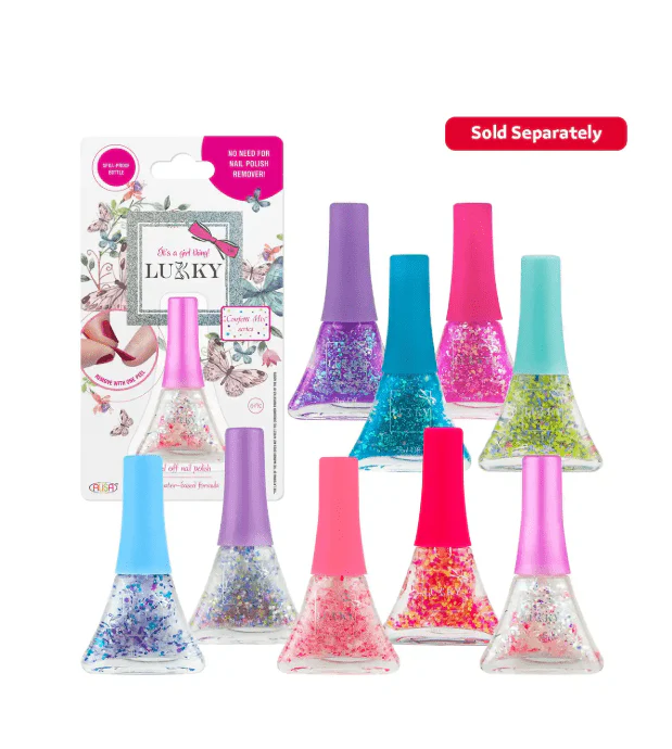 Lukky Peel-Off Nail Polish Confetti - Gold-Pearl Mix with Hearts 5.5ml LUK-T16749 - Image 2