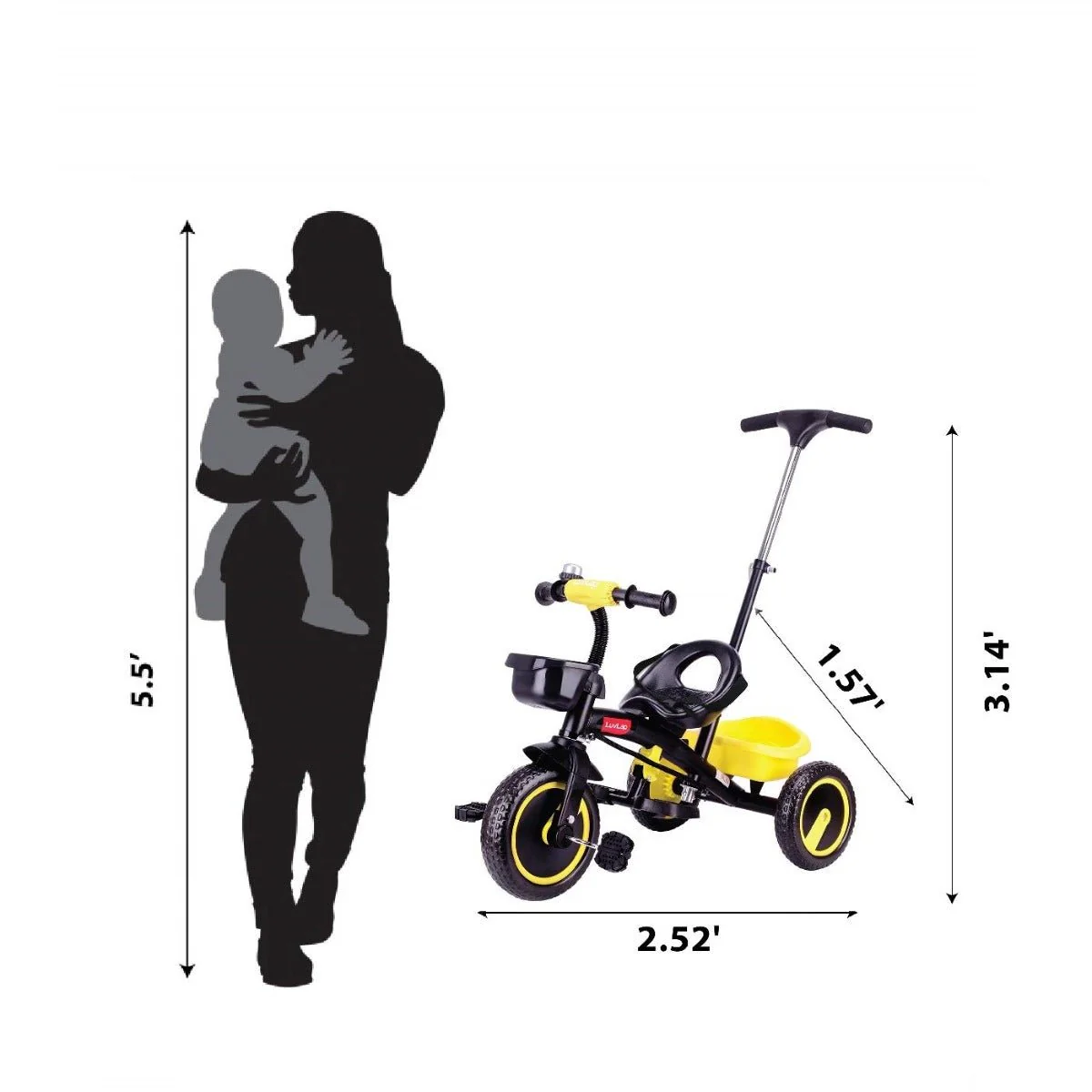 Luvlap Tricyle Yellow KT-005 - Image 2