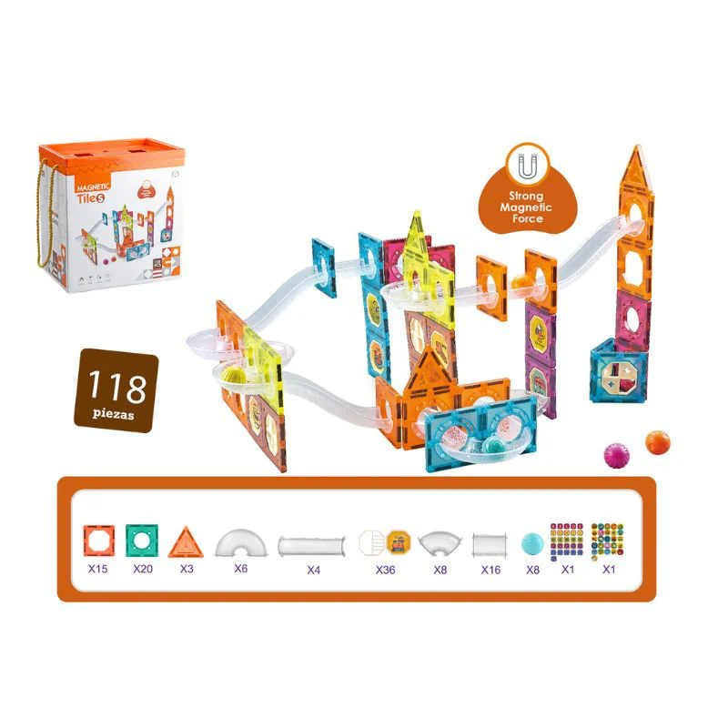 Magnetic Tiles Building Blocks with 118 Pcs Accessories CH1136
