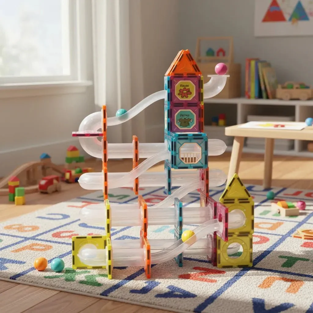 Magnetic Tiles Building Blocks with 145 Pcs Accessories CH1135 - Image 2