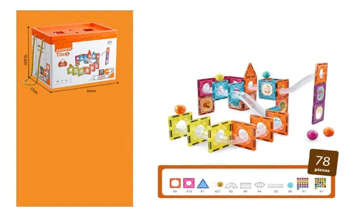 Magnetic Tiles Building Blocks with 78 Pcs Accessories CH1137 - Image 4