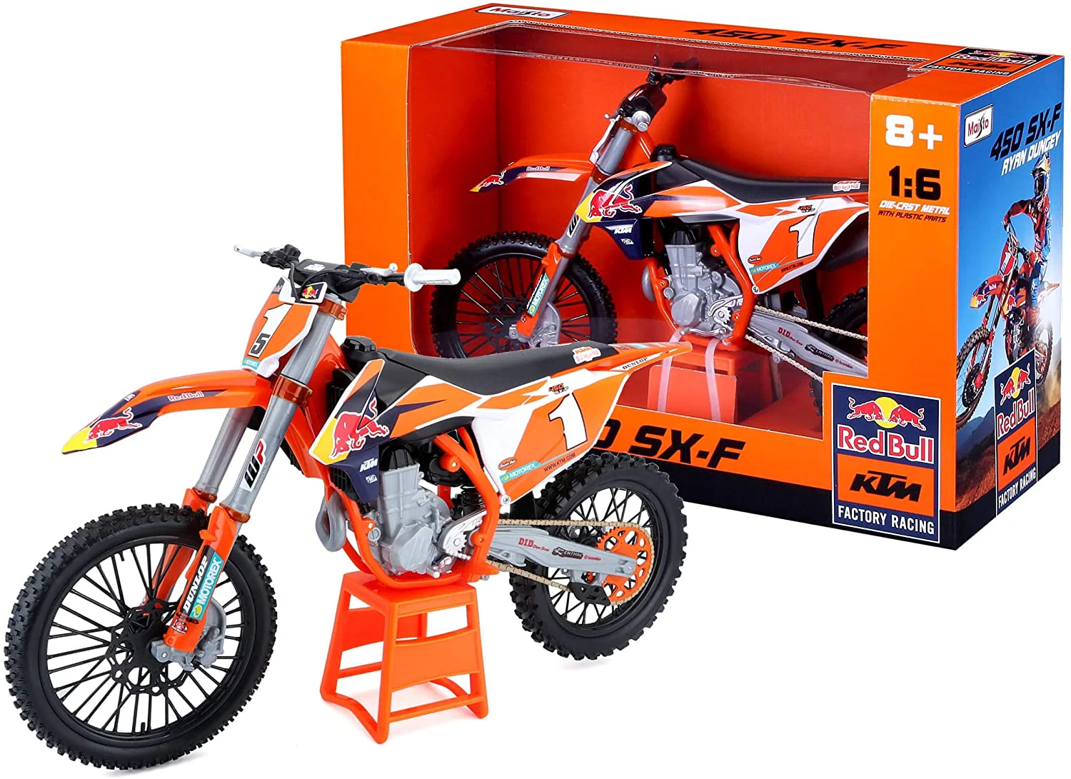 Maisto 450 Sx-F Red Bull Ktm Supercross Orange - Image 3