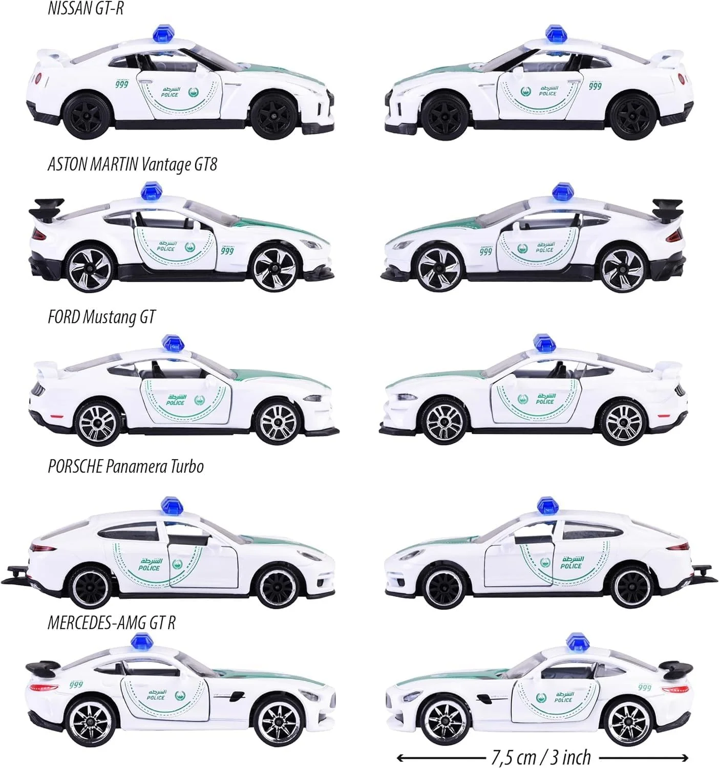 Majorette Dubai Police Die-Cast Car Gift Pack – 5-Piece Supercar Set | Special Edition V1 | 1:64 Scale - Image 3