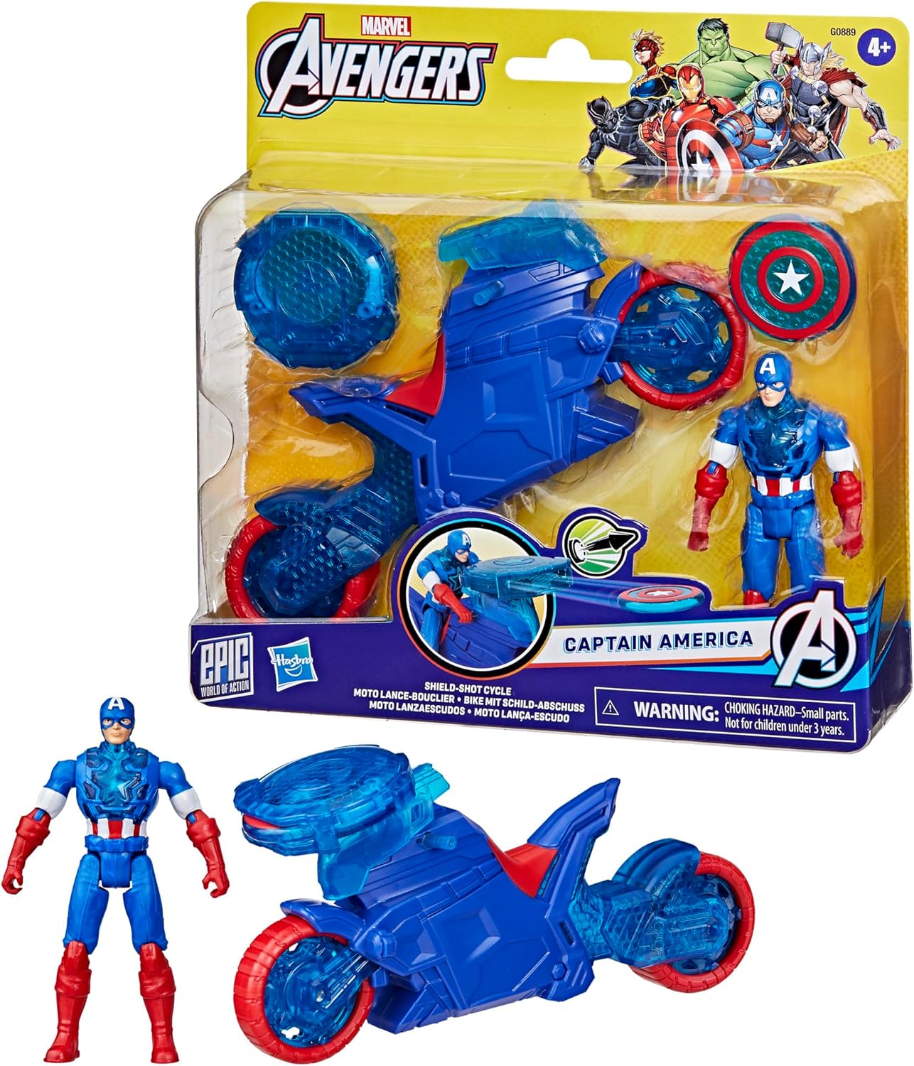 Marvel Avengers Captain America Shield-Shot Cycle Action Figure G0889 - Image 2
