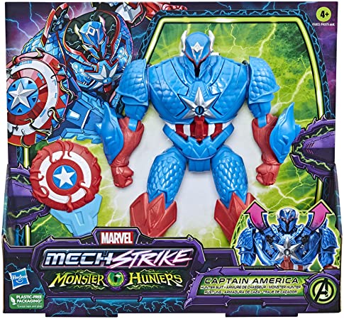 Marvel Avengers Mech Strike Monster Hunters Deluxe - Captain America F5072 - Image 2