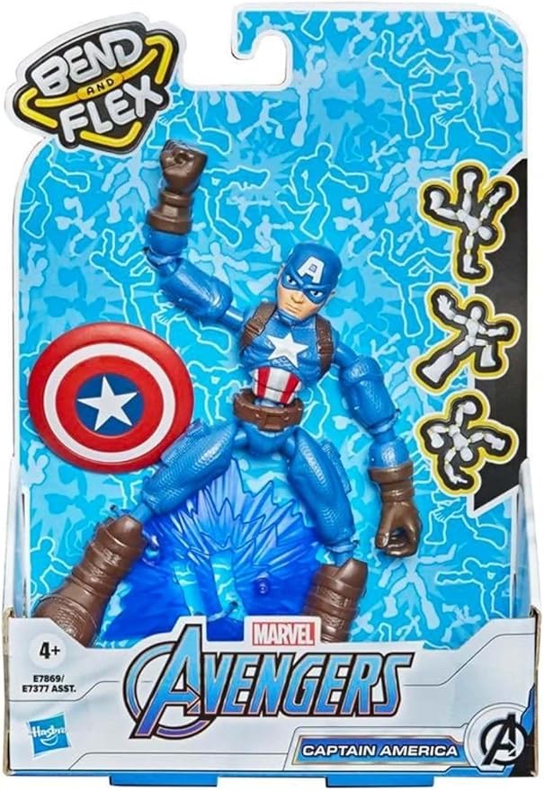 Marvel Bend and Flex Captain America Figure – 6" - Image 2