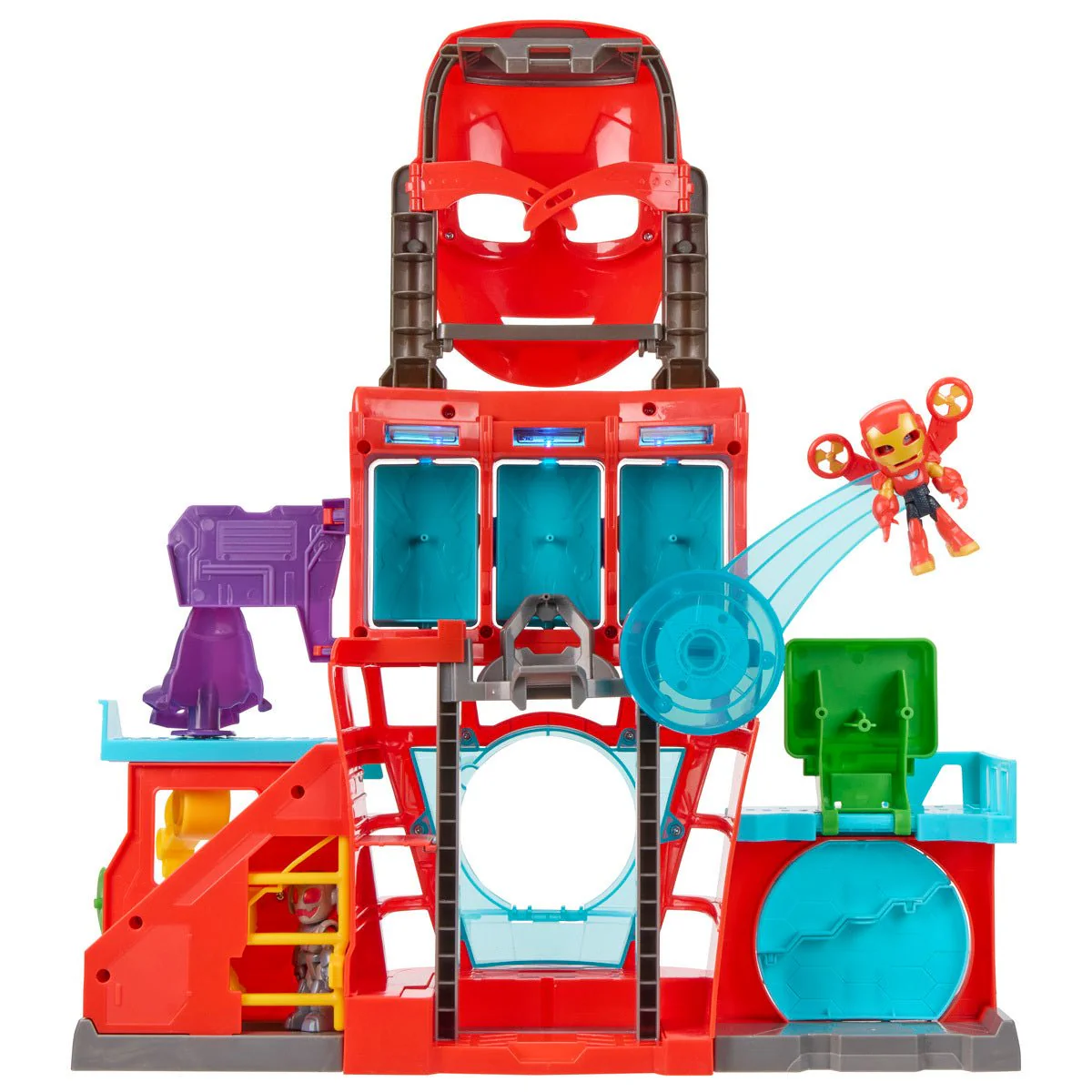 Marvel Iron Man & His Awesome Friends Iron Quarters 3-Inch Playset G1259 - Image 3