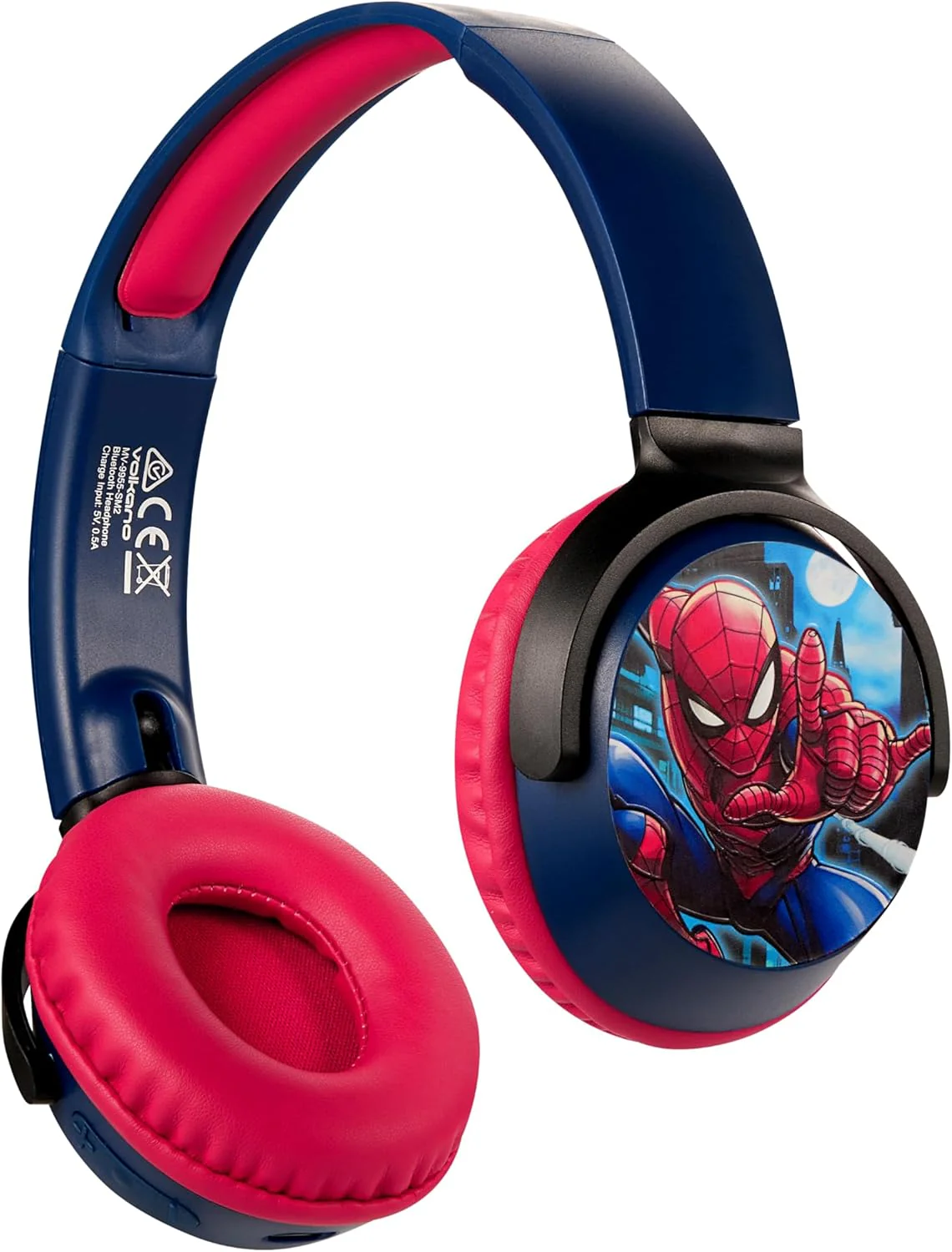 Marvel Spider-Man Bluetooth Wireless Headphones – 13H Playtime, Built-in Mic, Adjustable Fit, Wired & Wireless Modes