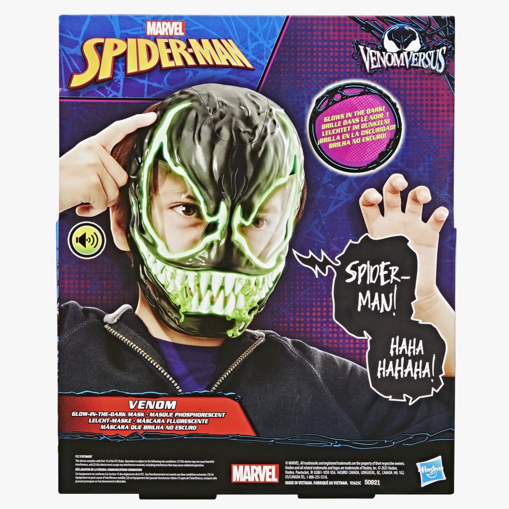 Marvel Spider-Man Venom vs Venum Glow-In-The-Dark Mask G1828 - Image 4