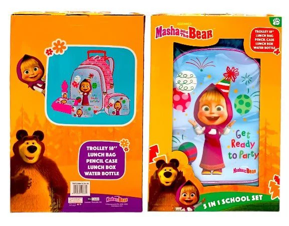 Masha and the Bear Get Ready To Party 5-in-1 School Set 18inch TBT235IN1C28-18